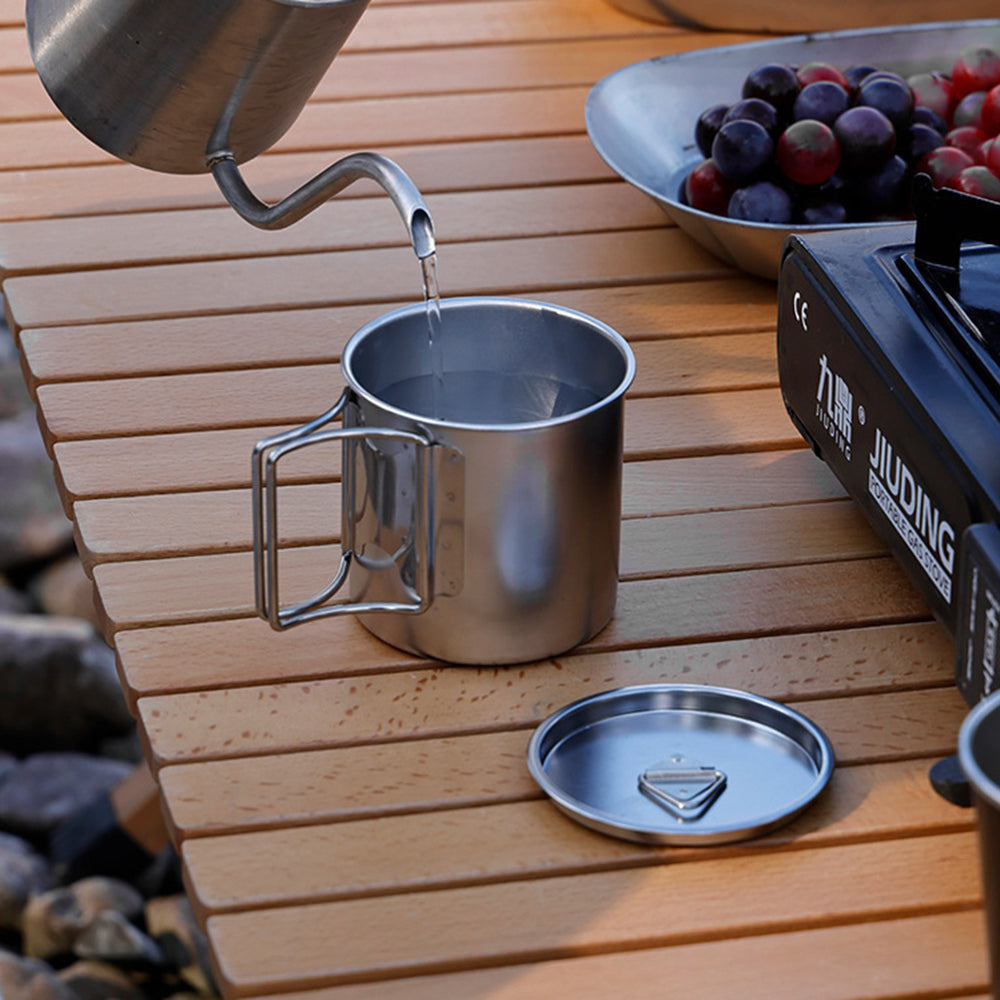 AL687778680059 5Pcs / Set 304 Stainless Steel Foldable Handle Outdoor Picnic Pot Cup Set (No FDA, BPA-free) AL687778680059 5Pcs / Set 304 Stainless Steel Foldable Handle Outdoor Picnic Pot Cup Set (No FDA, BPA-free)